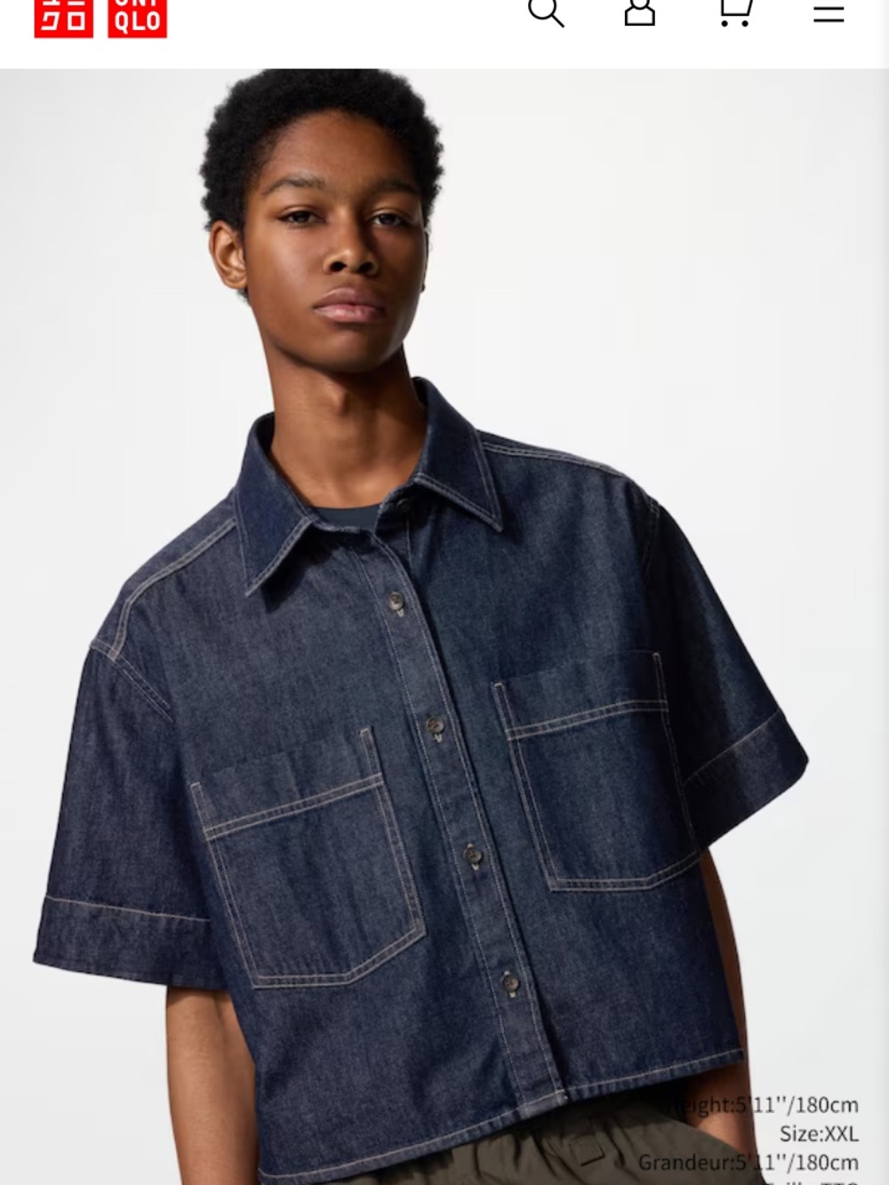 Denim Boxy shirt, New without Tag